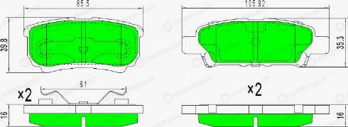 AutomotiveAdriado GLBP0362 - Комплект спирачно феродо, дискови спирачки vvparts.bg