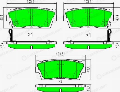 AutomotiveAdriado GLBP0306 - Комплект спирачно феродо, дискови спирачки vvparts.bg