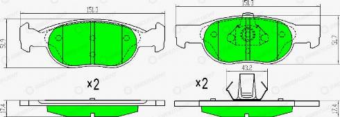 AutomotiveAdriado GLBP0311 - Комплект спирачно феродо, дискови спирачки vvparts.bg