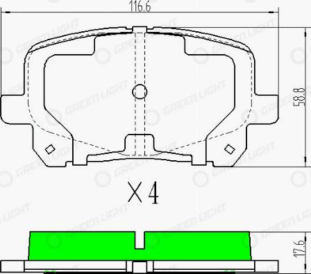 AutomotiveAdriado GLBP0385 - Комплект спирачно феродо, дискови спирачки vvparts.bg