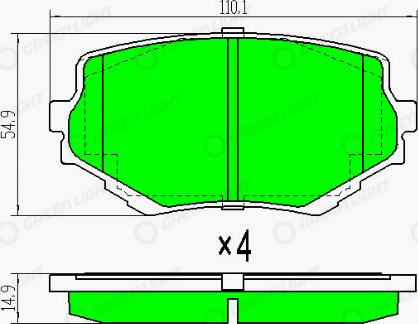 AutomotiveAdriado GLBP0337 - Комплект спирачно феродо, дискови спирачки vvparts.bg