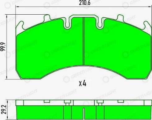 AutomotiveAdriado GLBP029HD - Комплект спирачно феродо, дискови спирачки vvparts.bg