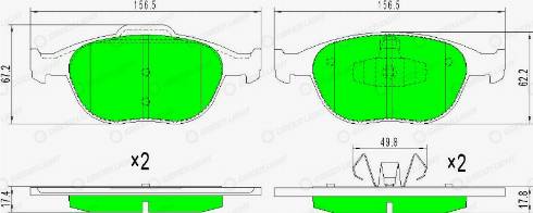 AutomotiveAdriado GLBP0209 - Комплект спирачно феродо, дискови спирачки vvparts.bg