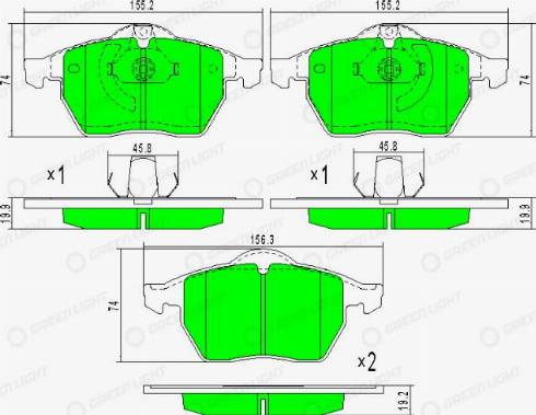 AutomotiveAdriado GLBP0202 - Комплект спирачно феродо, дискови спирачки vvparts.bg