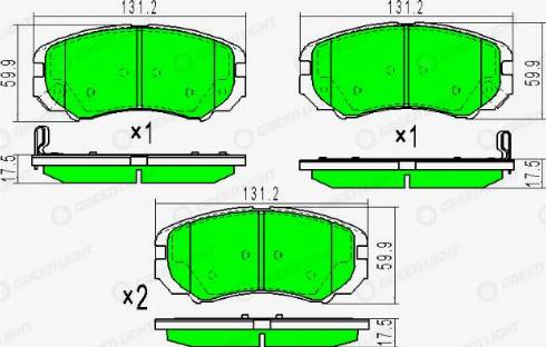 AutomotiveAdriado GLBP0218 - Комплект спирачно феродо, дискови спирачки vvparts.bg