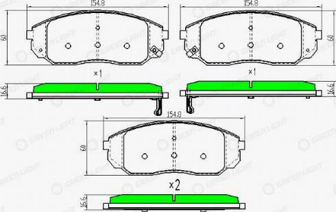 AutomotiveAdriado GLBP0289 - Комплект спирачно феродо, дискови спирачки vvparts.bg