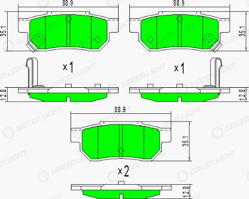 AutomotiveAdriado GLBP0283 - Комплект спирачно феродо, дискови спирачки vvparts.bg