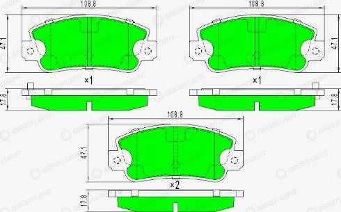 AutomotiveAdriado GLBP0278 - Комплект спирачно феродо, дискови спирачки vvparts.bg