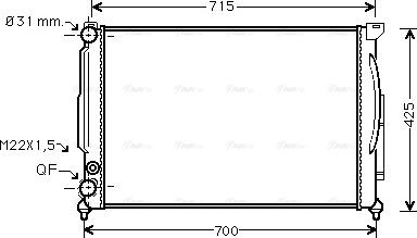 Ava Quality Cooling AI 2108 - Радиатор, охлаждане на двигателя vvparts.bg