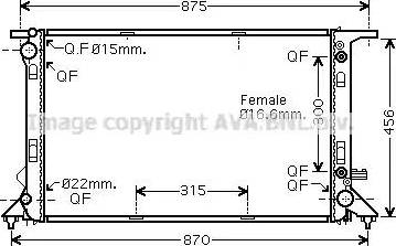 Ava Quality Cooling AI 2291 - Радиатор, охлаждане на двигателя vvparts.bg