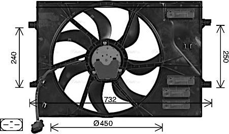 Ava Quality Cooling AI7525 - Вентилатор, охлаждане на двигателя vvparts.bg