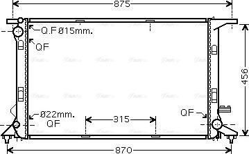 Ava Quality Cooling AIA2290 - Радиатор, охлаждане на двигателя vvparts.bg