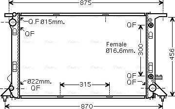 Ava Quality Cooling AIA2291 - Радиатор, охлаждане на двигателя vvparts.bg