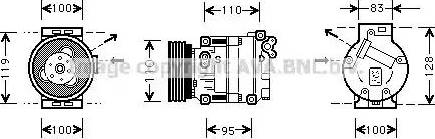 Ava Quality Cooling AL K019 - Компресор, климатизация vvparts.bg