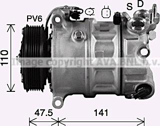 Ava Quality Cooling AUK341 - Компресор, климатизация vvparts.bg