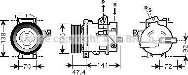 Ava Quality Cooling AU K188 - Компресор, климатизация vvparts.bg