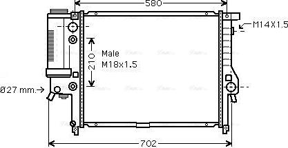 Ava Quality Cooling BW 2122 - Радиатор, охлаждане на двигателя vvparts.bg