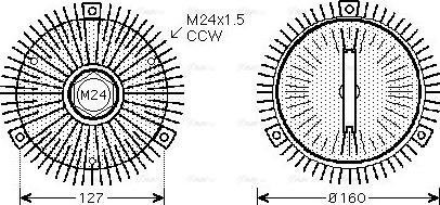 Ava Quality Cooling BWC325 - Съединител, вентилатор на радиатора vvparts.bg