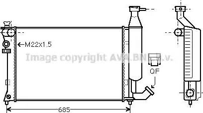 Ava Quality Cooling CN 2140 - Радиатор, охлаждане на двигателя vvparts.bg