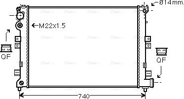 Ava Quality Cooling CNA2089 - Радиатор, охлаждане на двигателя vvparts.bg