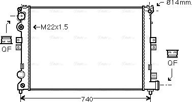 Ava Quality Cooling CNA2079 - Радиатор, охлаждане на двигателя vvparts.bg