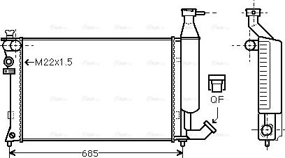 Ava Quality Cooling CNA2140 - Радиатор, охлаждане на двигателя vvparts.bg