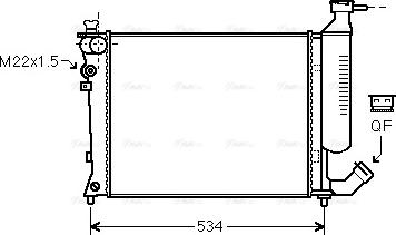 Ava Quality Cooling CNA2154 - Радиатор, охлаждане на двигателя vvparts.bg