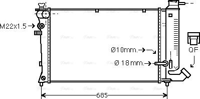 Ava Quality Cooling CNA2110 - Радиатор, охлаждане на двигателя vvparts.bg