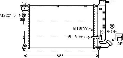 Ava Quality Cooling CNA2111 - Радиатор, охлаждане на двигателя vvparts.bg