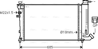 Ava Quality Cooling CNA2112 - Радиатор, охлаждане на двигателя vvparts.bg