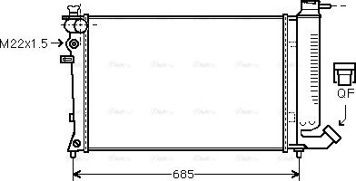Ava Quality Cooling CNA2135 - Радиатор, охлаждане на двигателя vvparts.bg