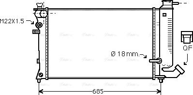 Ava Quality Cooling CNA2121 - Радиатор, охлаждане на двигателя vvparts.bg