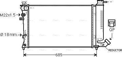 Ava Quality Cooling CNA2122 - Радиатор, охлаждане на двигателя vvparts.bg