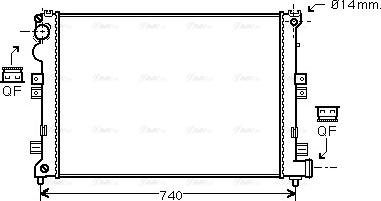 Ava Quality Cooling CNA2208 - Радиатор, охлаждане на двигателя vvparts.bg