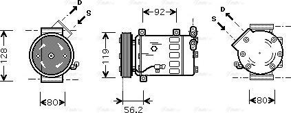 Ava Quality Cooling CNAK237 - Компресор, климатизация vvparts.bg