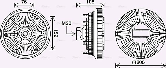 Ava Quality Cooling DFC080 - Съединител, вентилатор на радиатора vvparts.bg