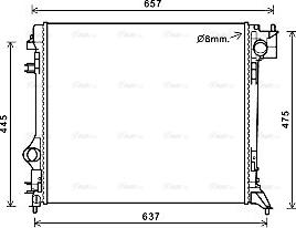 Ava Quality Cooling DNA2421 - Радиатор, охлаждане на двигателя vvparts.bg