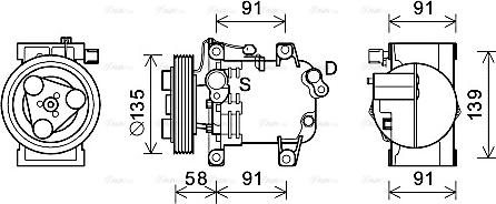 Ava Quality Cooling DNK395 - Компресор, климатизация vvparts.bg