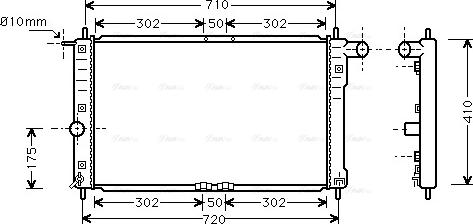 Ava Quality Cooling DW 2016 - Радиатор, охлаждане на двигателя vvparts.bg