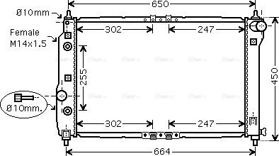 Ava Quality Cooling DWA2068 - Радиатор, охлаждане на двигателя vvparts.bg