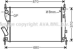 Ava Quality Cooling FD 2408 - Радиатор, охлаждане на двигателя vvparts.bg