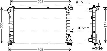 Ava Quality Cooling FD 2379 - Радиатор, охлаждане на двигателя vvparts.bg