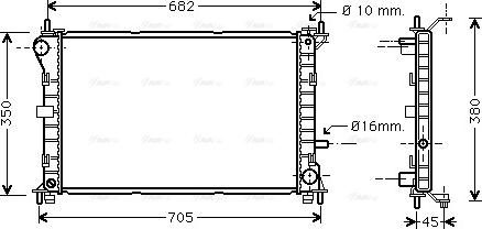 Ava Quality Cooling FD 2265 - Радиатор, охлаждане на двигателя vvparts.bg