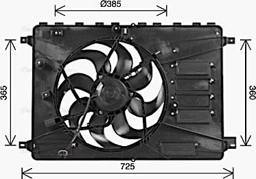 Ava Quality Cooling FD7554 - Вентилатор, охлаждане на двигателя vvparts.bg