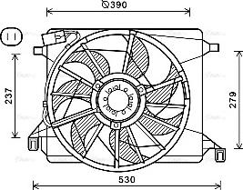 Ava Quality Cooling FD7560 - Вентилатор, охлаждане на двигателя vvparts.bg