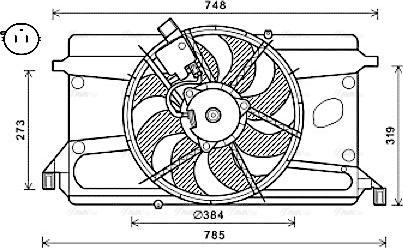 Ava Quality Cooling FD7573 - Вентилатор, охлаждане на двигателя vvparts.bg