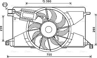 Ava Quality Cooling FD7608 - Вентилатор, охлаждане на двигателя vvparts.bg