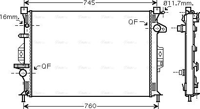 Ava Quality Cooling FDA2425 - Радиатор, охлаждане на двигателя vvparts.bg