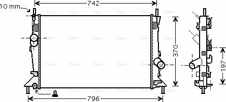 Ava Quality Cooling FDA2369 - Радиатор, охлаждане на двигателя vvparts.bg