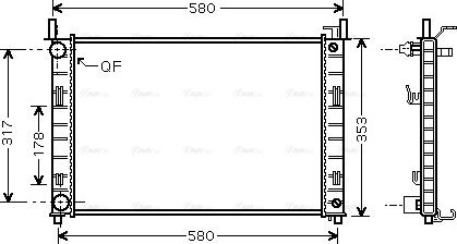 Ava Quality Cooling FDA2324 - Радиатор, охлаждане на двигателя vvparts.bg